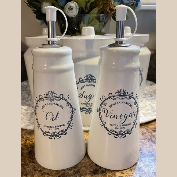 French Country Oil & Vinegar & Canister Set - Picture 1 of 2